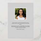 ホイル葉ド |写真卒業のお知らせ 箔招待状 (裏面)