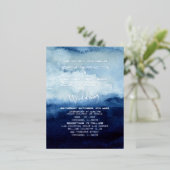 ホイル葉書ブルーウォーター色招待状テンプレート 箔招待状ポストカード (立ち正面)