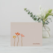 ホイル野花フローラ文房具カード 箔招待状ポストカード (立ち正面)