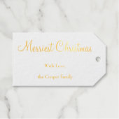 ホイル金ゴールドエレガントミニマルメリースクリスマス ギフトタグ (正面 (横))