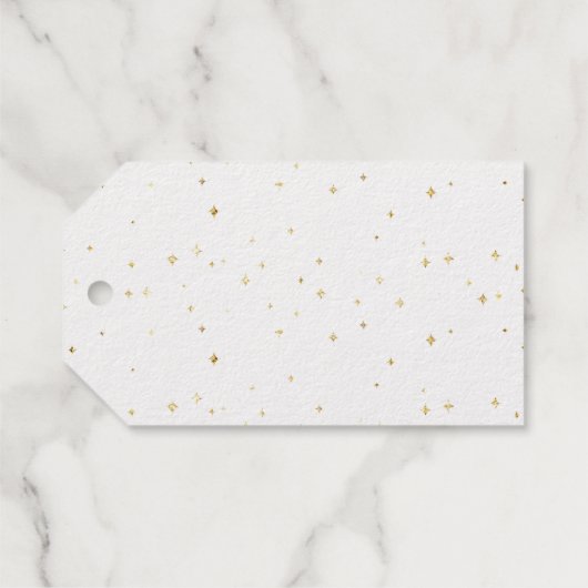 ホイル金ゴールドエレガントミニマルメリースクリスマス ギフトタグ (裏面 (横))