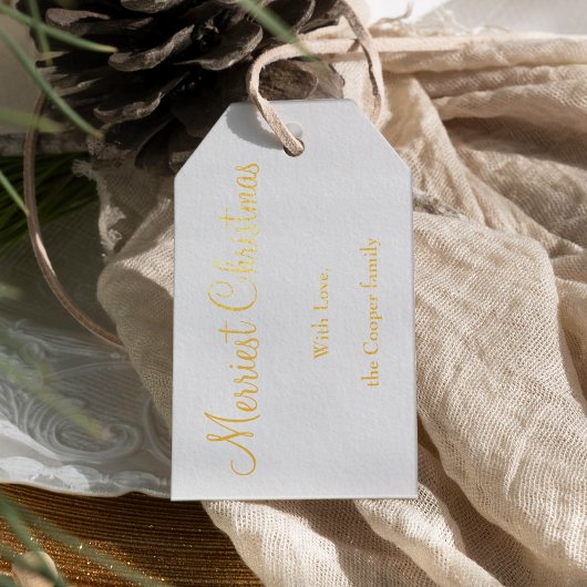 ホイル金ゴールドエレガントミニマルメリースクリスマス ギフトタグ