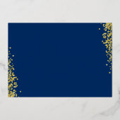 ホイル金ゴールドネイビーブルーバプテスマ写真サンキューカード 箔招待状 (裏面)