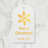 ホイル雪バーガンディーギフトラベル ギフトタグ (正面)