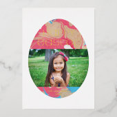 ホイル霜降りイースターエッグの休日のフォトカード – 金ゴールド 箔シーズンカード (正面)