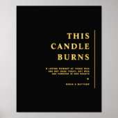 ホイル、このロウソクはミニマル黒い結婚印を燃やす 箔ポスター (正面)