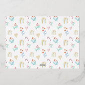 ホイル |すべてメリーのスクリプト3写真クリスマス 箔シーズンカード (裏面)