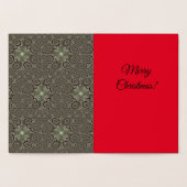 ホイル カード クリスマス 緑 赤 黒 グリーティング カード (内部)