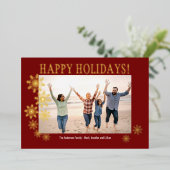 ホイル スノーフレーク ファミリー フォト カード (立ち正面)