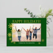 ホイル スノーフレーク ファミリー フォト カード (立ち正面)