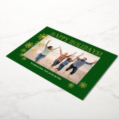 ホイル スノーフレーク ファミリー フォト カード (回転した状態)