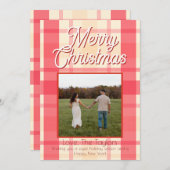 ホイル ピンク チェック ヴィンテージ シーズンカード (正面/裏面)