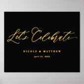 ホイル、ブラック祝のサインを見せよう結婚。 箔ポスター (正面)