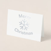 ホイル メリークリスマス スノーフレーク シルバー 折りたたみカード 箔カード (正面)