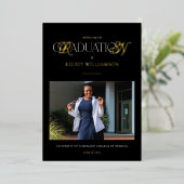 ホイルRN看護学位の卒業発表 箔招待状 (立ち正面)