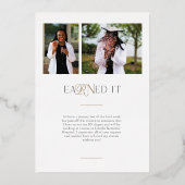 ホイルRN看護学位の卒業発表 箔招待状 (裏面)