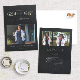 ホイルRN看護学位の卒業発表 箔招待状