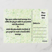 ホイーお洒落ル&ピアノはがきライムクリーム 箔シーズンポストカード (裏面)