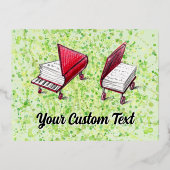 ホイーお洒落ル&ピアノはがきライムクリーム 箔シーズンポストカード (正面)