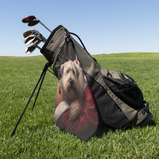 ホイートンテリアウィズサンタクロースフェスティバルクリスマス ゴルフタオル (グリーン)