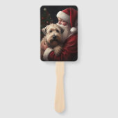 ホイートンテリアウィズサンタクロースフェスティバルクリスマス ハンドファン (正面)