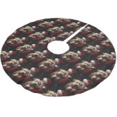 ホイートンテリアウィズサンタクロースフェスティバルクリスマス ブラッシュドポリエステルツリースカート (アングル)