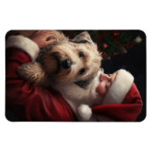 ホイートンテリアウィズサンタクロースフェスティバルクリスマス マグネット (横)