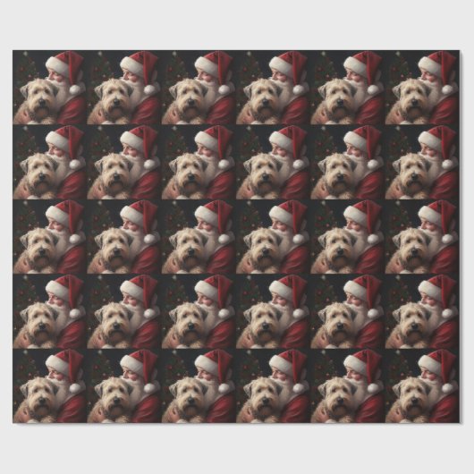 ホイートンテリアウィズサンタクロースフェスティバルクリスマス ラッピングペーパー (フラット)