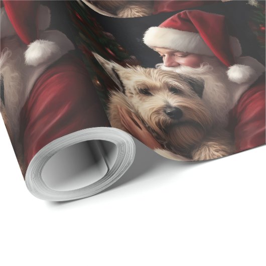 ホイートンテリアウィズサンタクロースフェスティバルクリスマス ラッピングペーパー (ロールコーナー)