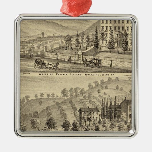 ホイーリング女子大学 メタルオーナメント (正面)