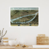 ホイーリング、WVパノラママップ – 1870 ポスター (キッチン)