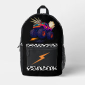 ホイールはっきりしたトラックバックパック プリントバックパック (正面)
