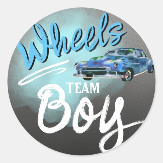 ホイールまたはヒールの性別がラウンドのステッカーを明らかにする。 ラウンドシール (正面)