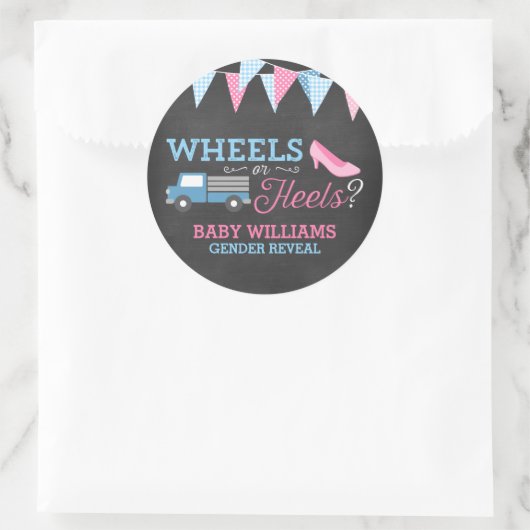 ホイールまたはヒールの性別の表示 ラウンドシール (バッグ)