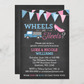 ホイールまたはヒール性別の表示パーティの招待状 招待状 (正面/裏面)
