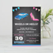 ホイールまたはヒール性別の表示パーティー 招待状 (スタンド正面)