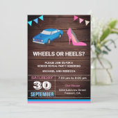 ホイールまたはヒール性別の表示パーティー 招待状 (スタンド正面)