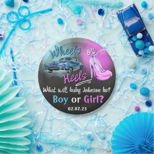 ホイールまたはヒール性別は紙プレートを明らかにする。 ペーパープレート (パーティー)