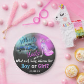 ホイールまたはヒール性別は紙プレートを明らかにする。 ペーパープレート (パーティー)