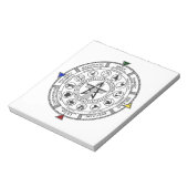 ホイールオブザイヤー〔占星術の〕十二宮図サバットルーン ノートパッド (回転)