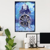 ホイールオブフォーチュンタロットプリント ポスター (ホームオフィス)