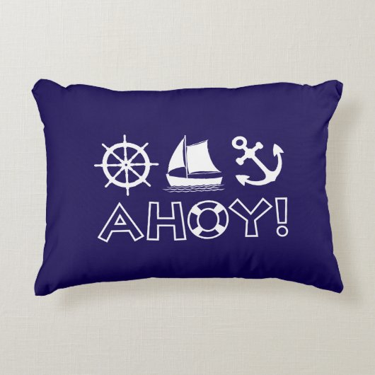 ホイールセーリングボートいかりアホイ!ヘビーホワイト アクセントクッション (正面)