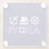 ホイールセーリングボートいかりアホイ！ヘビーホワイト ガラスコースター (裏面)