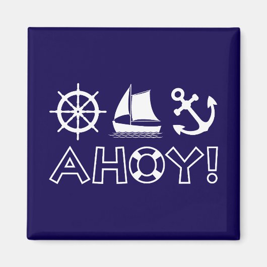 ホイールセーリングボートいかりアホイ！ヘビーホワイト マグネット (正面)