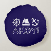 ホイールセーリングボートいかりアホイ！ヘビーホワイト ラウンドクッション (裏面)