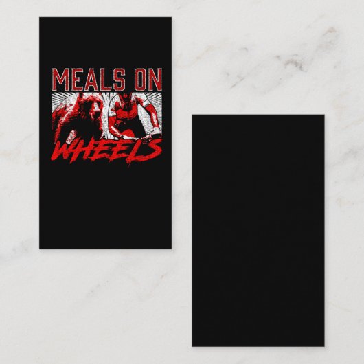 ホイールベア追おもしろい跡用の食事バイクもしくは自転車に乗る人 名刺 (正面/裏面)