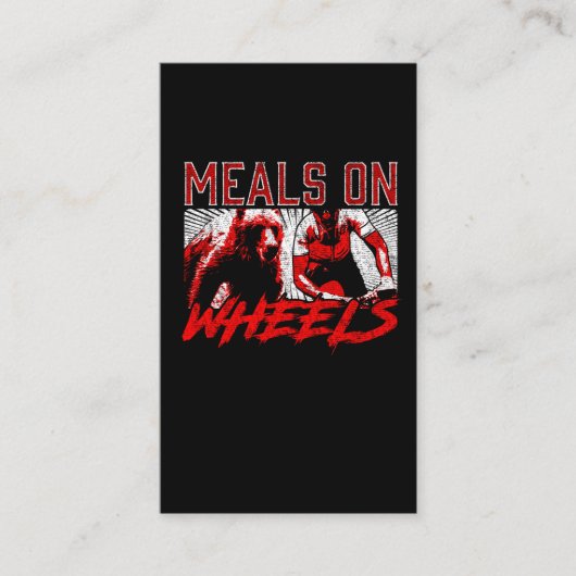 ホイールベア追おもしろい跡用の食事バイクもしくは自転車に乗る人 名刺 (正面)