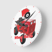 ホイールホースガーデンファームローンヤードトラクターモーア ラウンド壁時計 (傾斜)