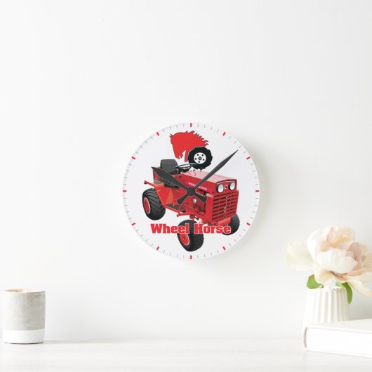ホイールホースガーデンファームローンヤードトラクターモーア ラウンド壁時計 (ホーム)