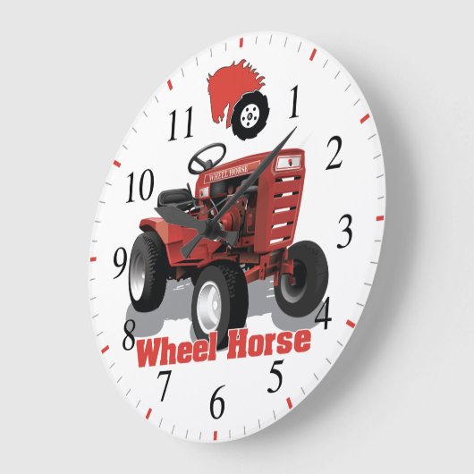 ホイールホースC 100ヴィンテージアンティークガーデントラクタ ラージ壁時計 (傾斜)